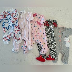 NB Baby Girl Bundle, Pajamas